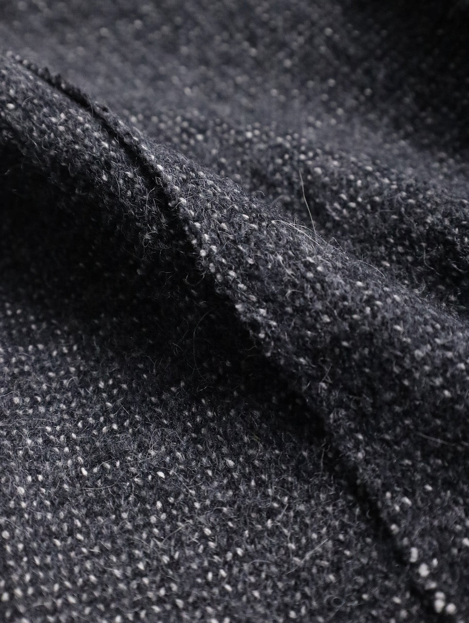 mao collar wool half coat darkgray-white