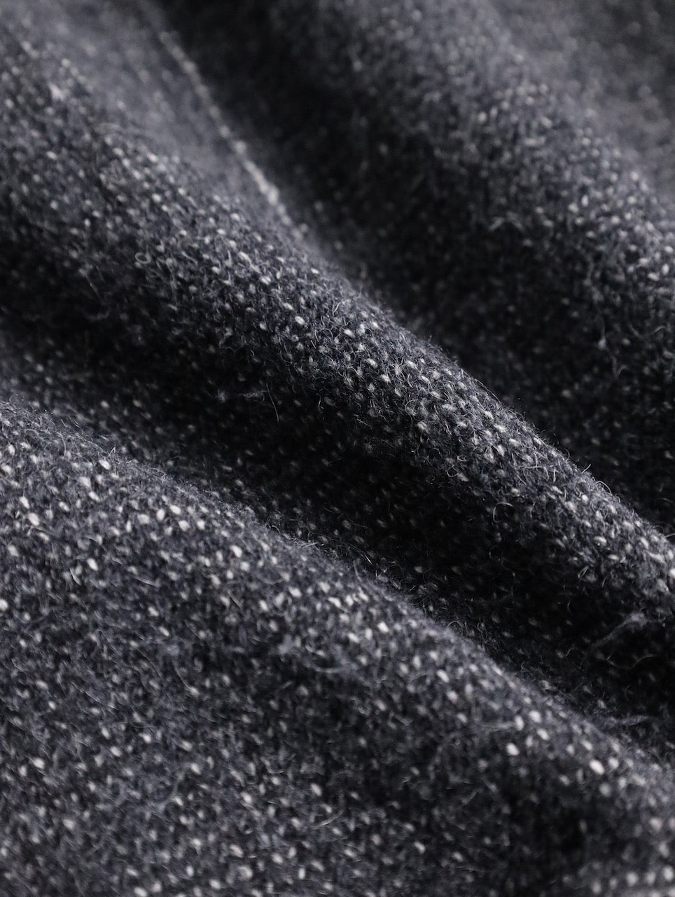mao collar wool half coat darkgray-white