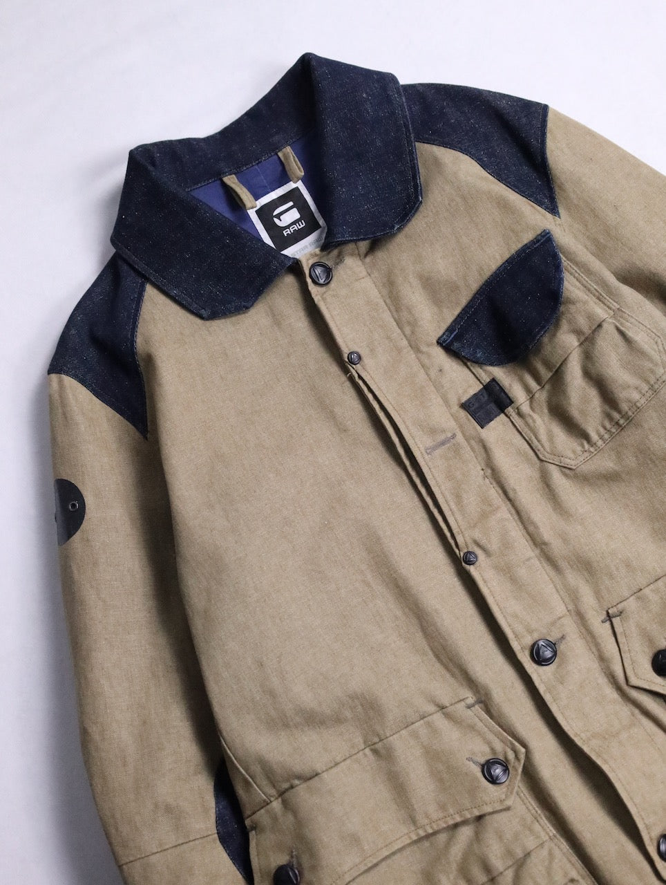 G-STAR RAW 2tone denim work jacket beige-indigo