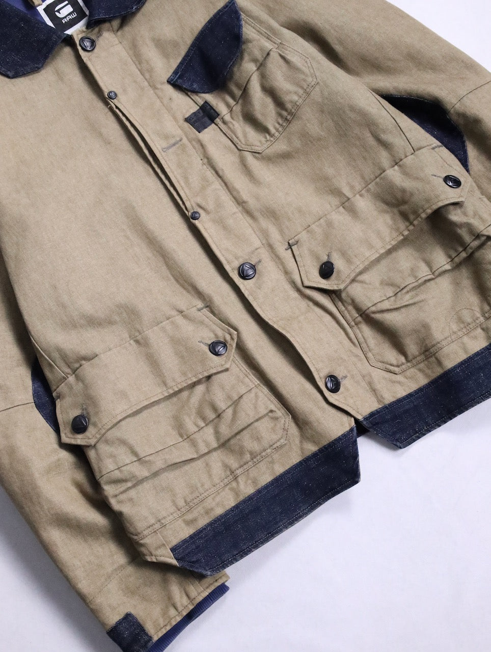 G-STAR RAW 2tone denim work jacket beige-indigo