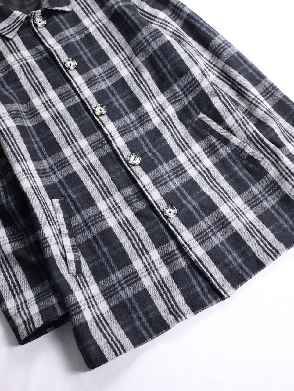 ORKLEY check half coat black-white