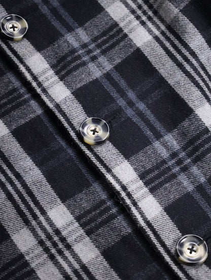 ORKLEY check half coat black-white