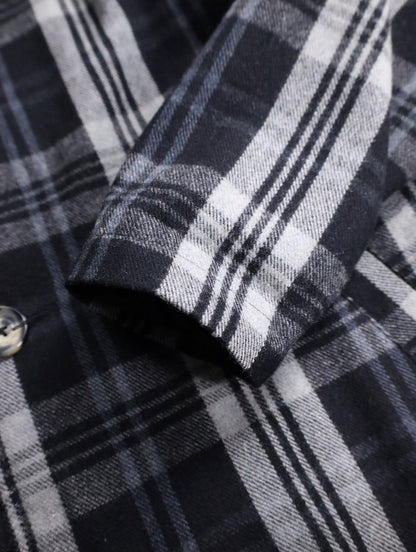 ORKLEY check half coat black-white