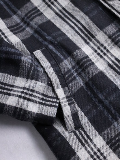 ORKLEY check half coat black-white