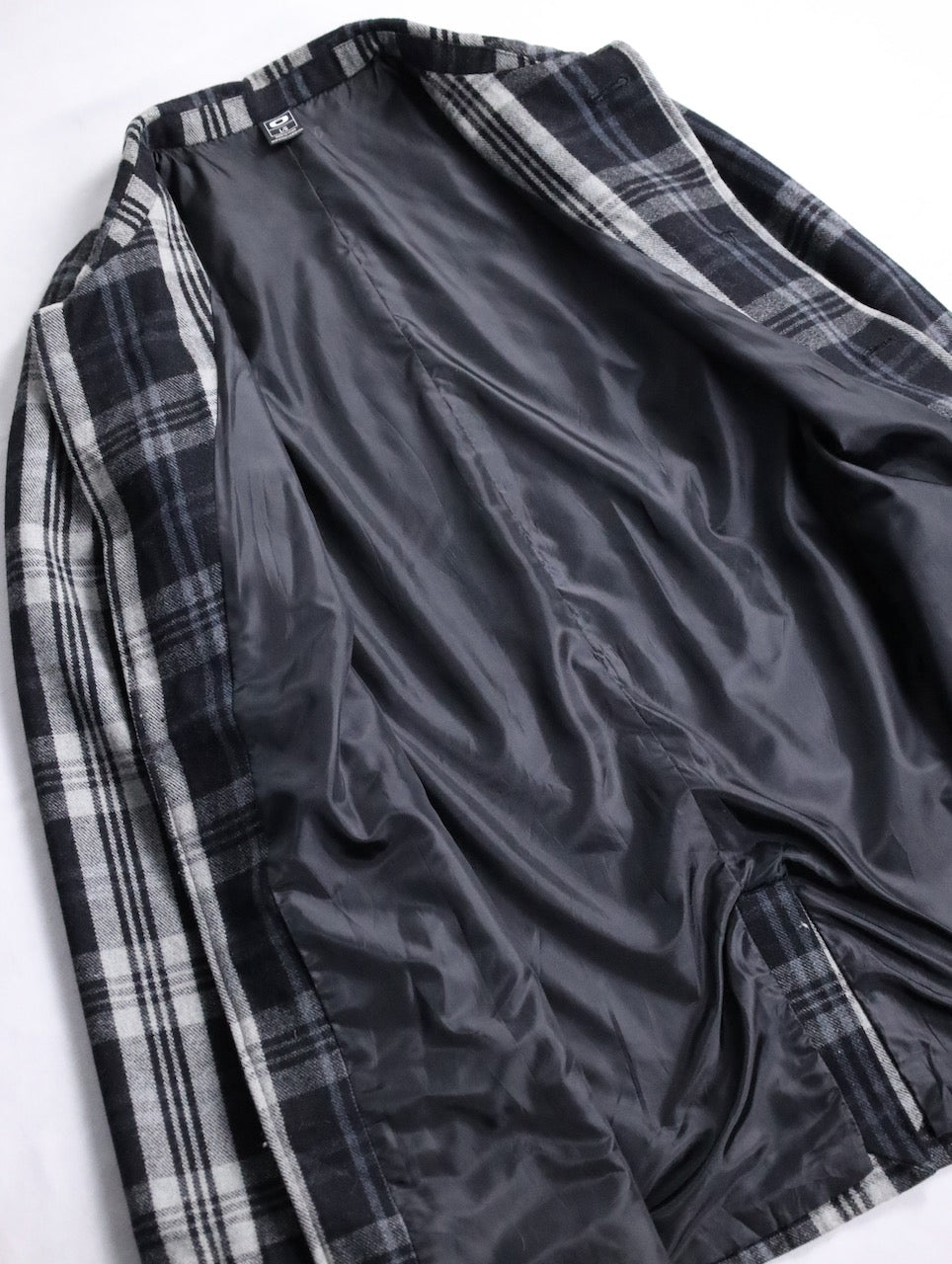 ORKLEY check half coat black-white