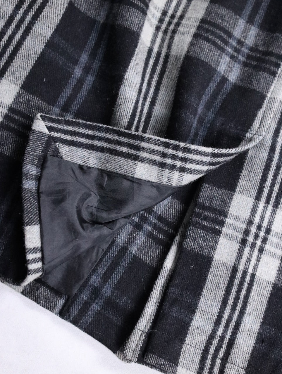 ORKLEY check half coat black-white