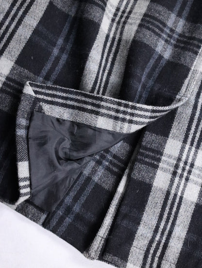 ORKLEY check half coat black-white