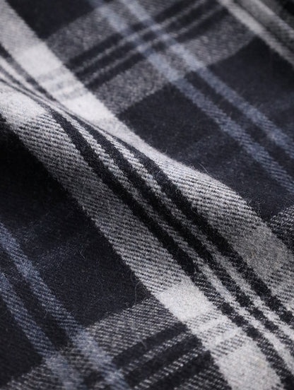 ORKLEY check half coat black-white