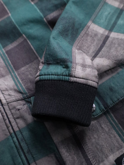 BILLA BONG check hooded jacket green-gray-black