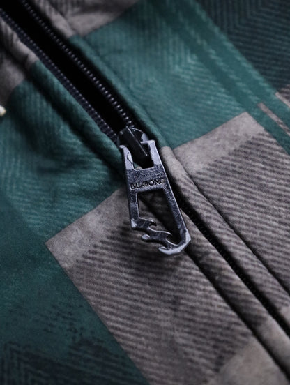 BILLA BONG check hooded jacket green-gray-black