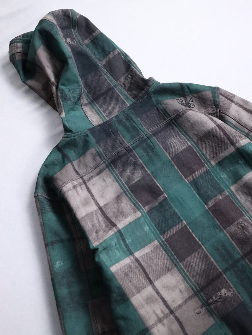 BILLA BONG check hooded jacket green-gray-black