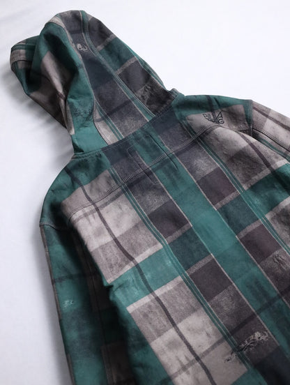 BILLA BONG check hooded jacket green-gray-black