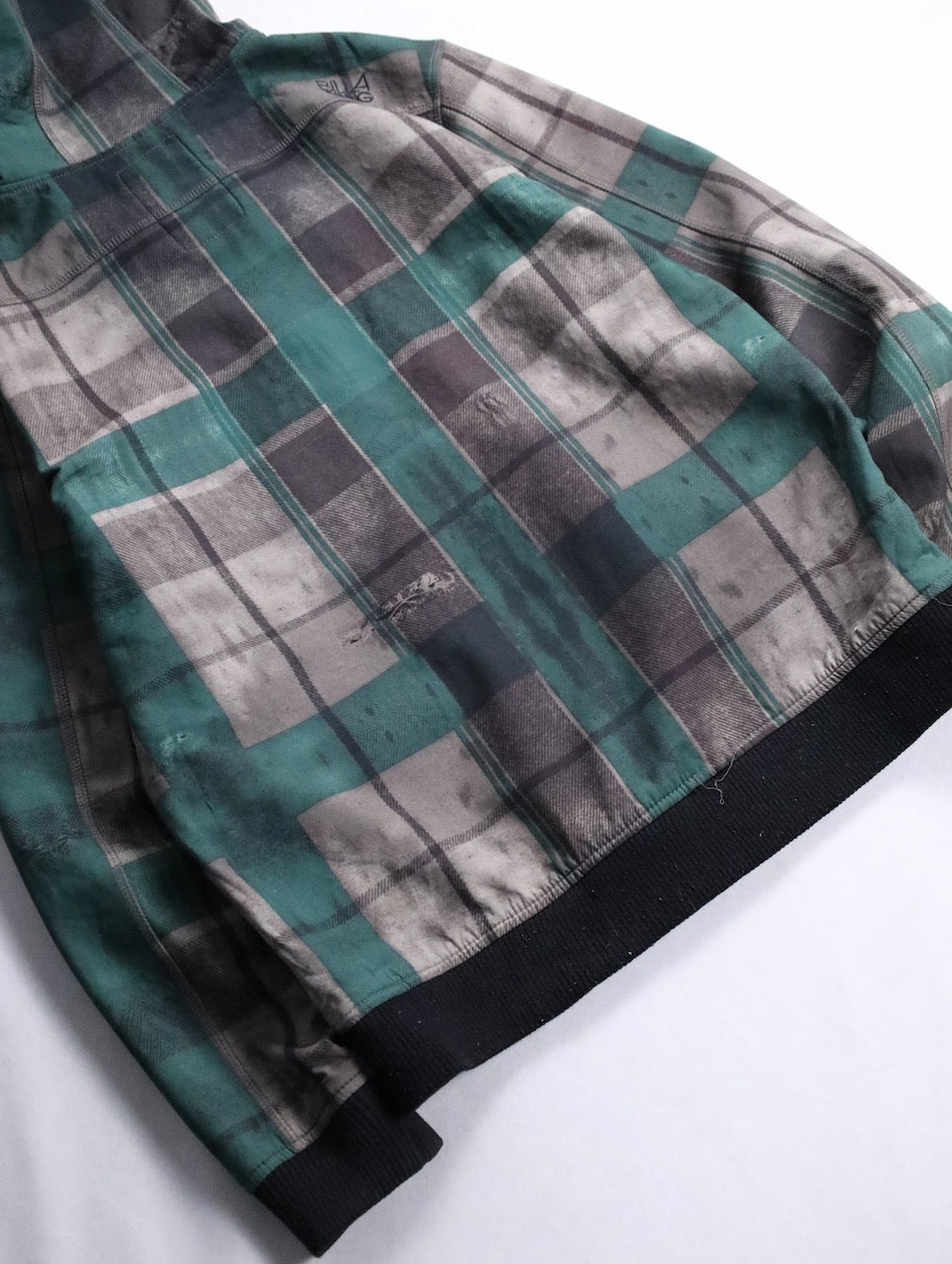 BILLA BONG check hooded jacket green-gray-black