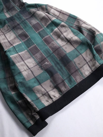 BILLA BONG check hooded jacket green-gray-black