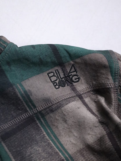 BILLA BONG check hooded jacket green-gray-black