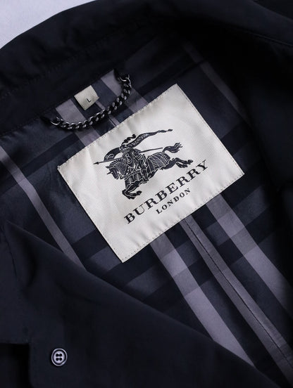 Burberry nylon half coat black