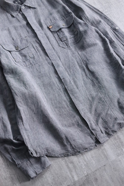 ARMANI EXCHANGE linen shirt gray