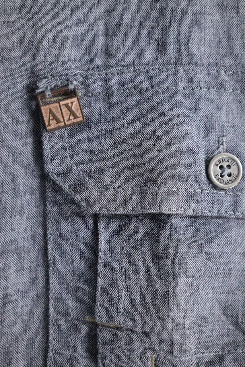 ARMANI EXCHANGE linen shirt gray