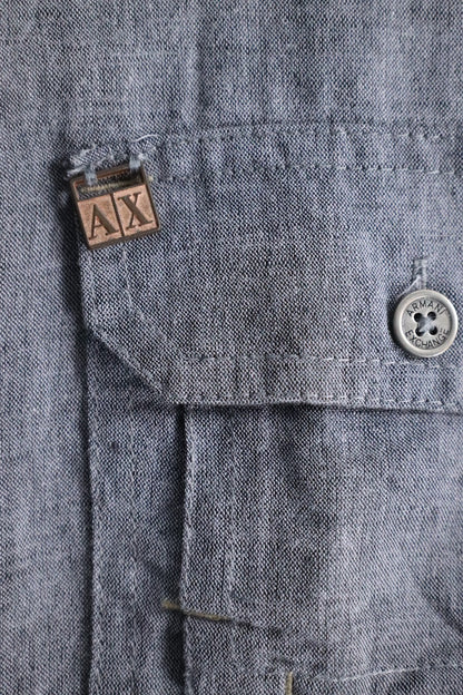 ARMANI EXCHANGE linen shirt gray