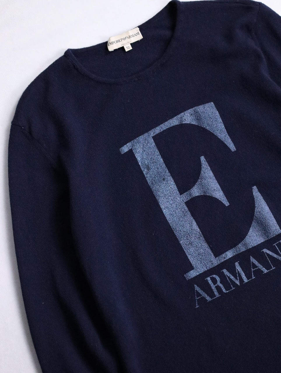 EMPORIO ARMANI logo print knit navy
