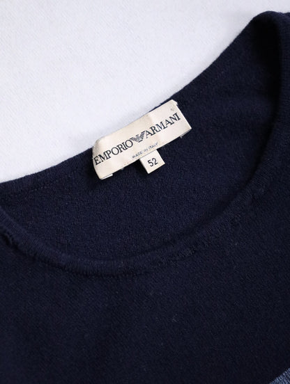EMPORIO ARMANI logo print knit navy