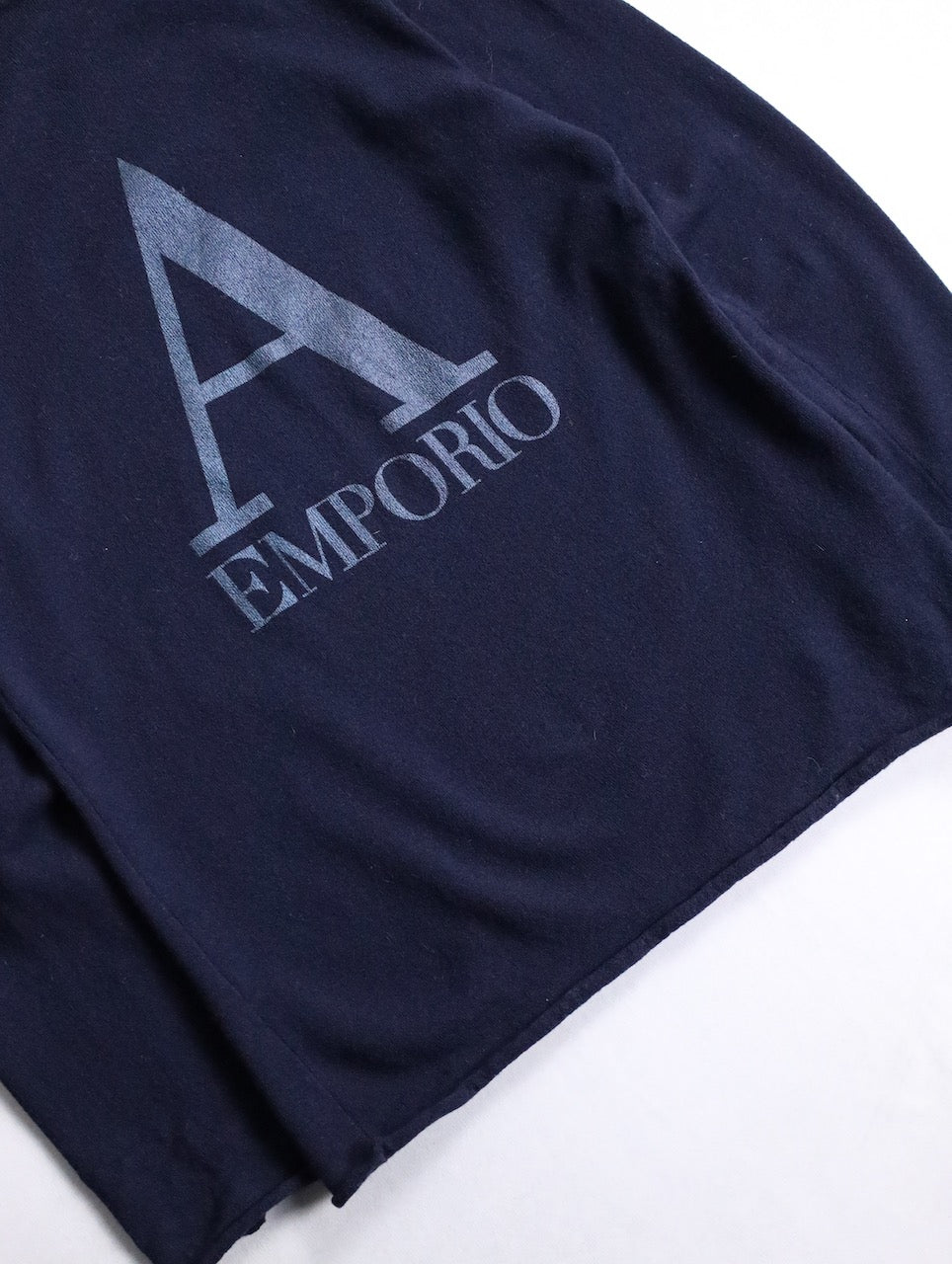 EMPORIO ARMANI logo print knit navy