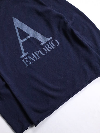 EMPORIO ARMANI logo print knit navy