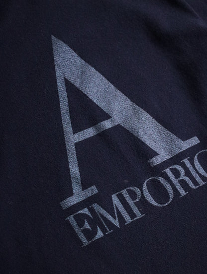 EMPORIO ARMANI logo print knit navy