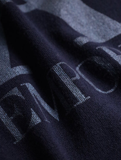 EMPORIO ARMANI logo print knit navy