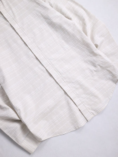 DKNY unusual plaid pattern flyfront shirt lightbeige