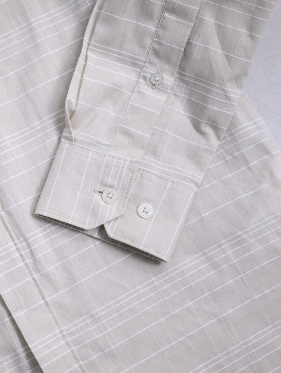 DKNY unusual plaid pattern flyfront shirt lightbeige