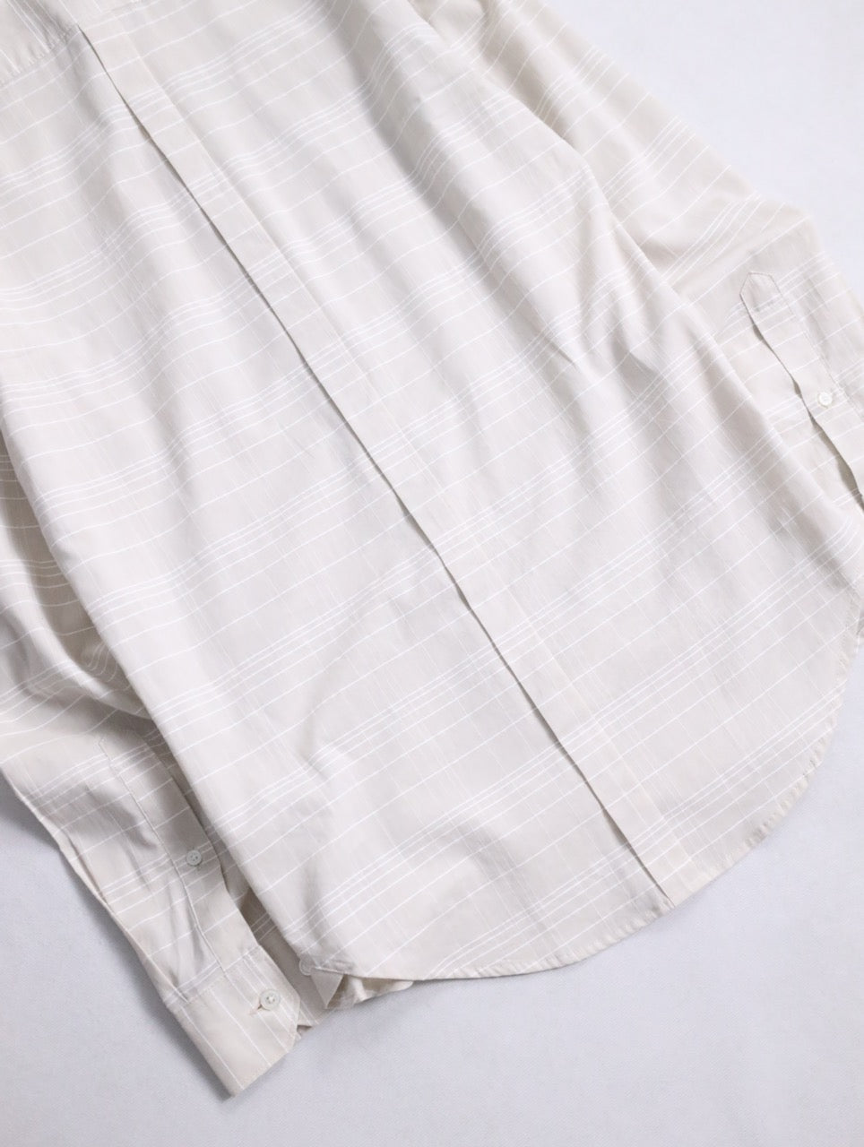 DKNY unusual plaid pattern flyfront shirt lightbeige