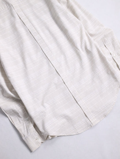 DKNY unusual plaid pattern flyfront shirt lightbeige