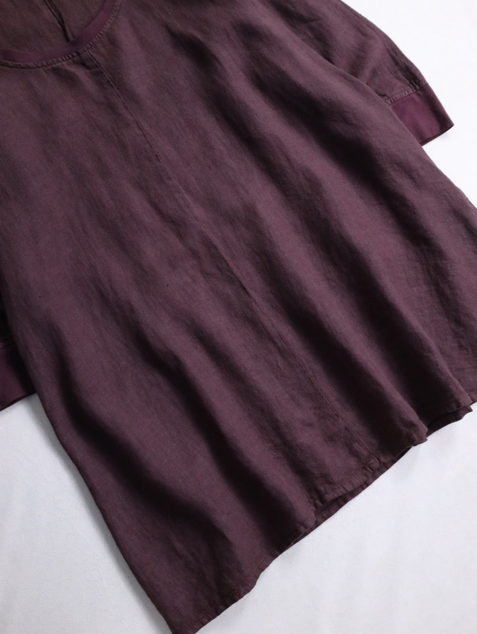 FLAX linen rib long cutsew burgundy
