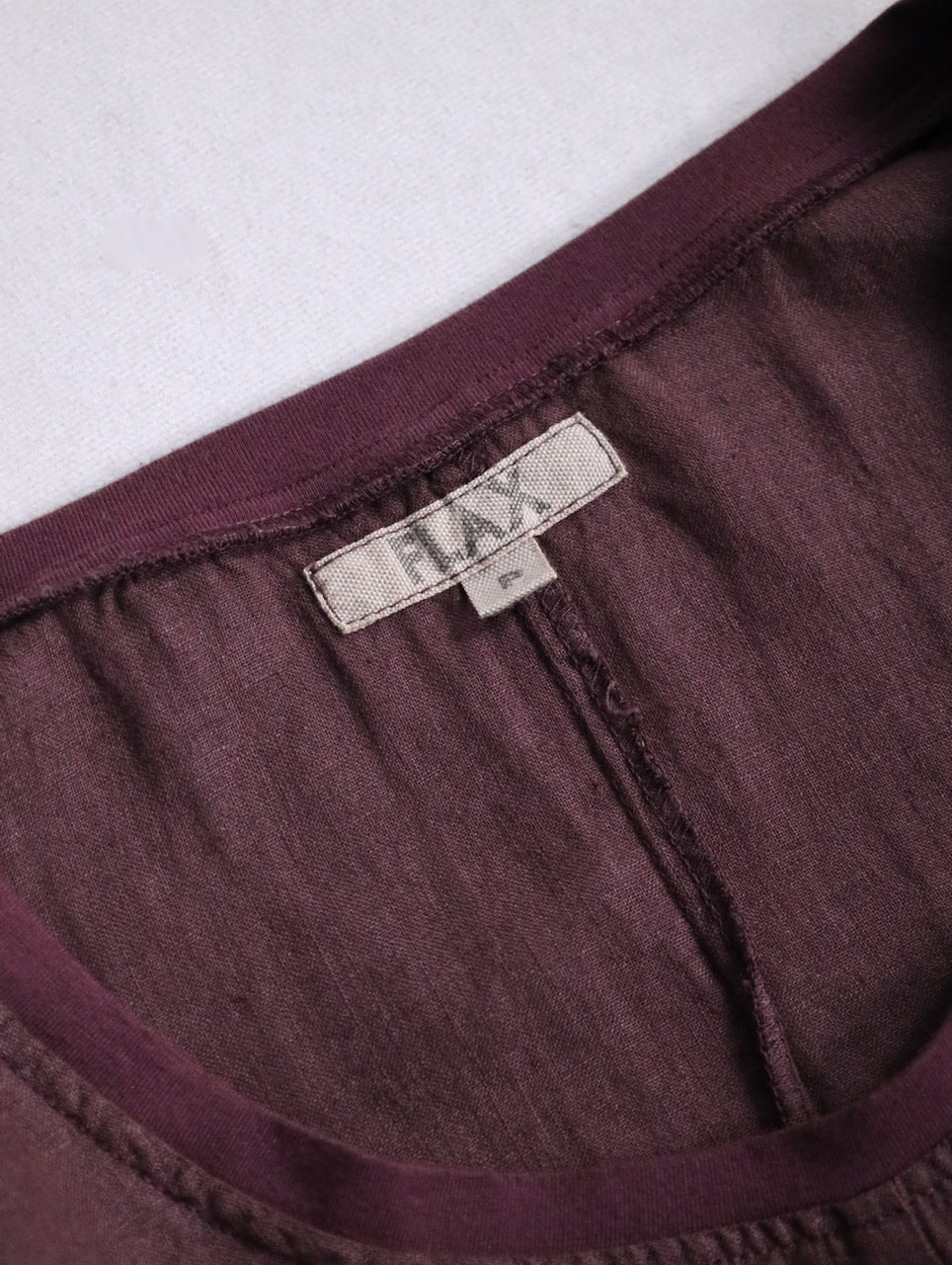 FLAX linen rib long cutsew burgundy