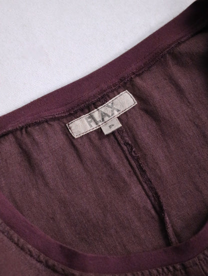 FLAX linen rib long cutsew burgundy