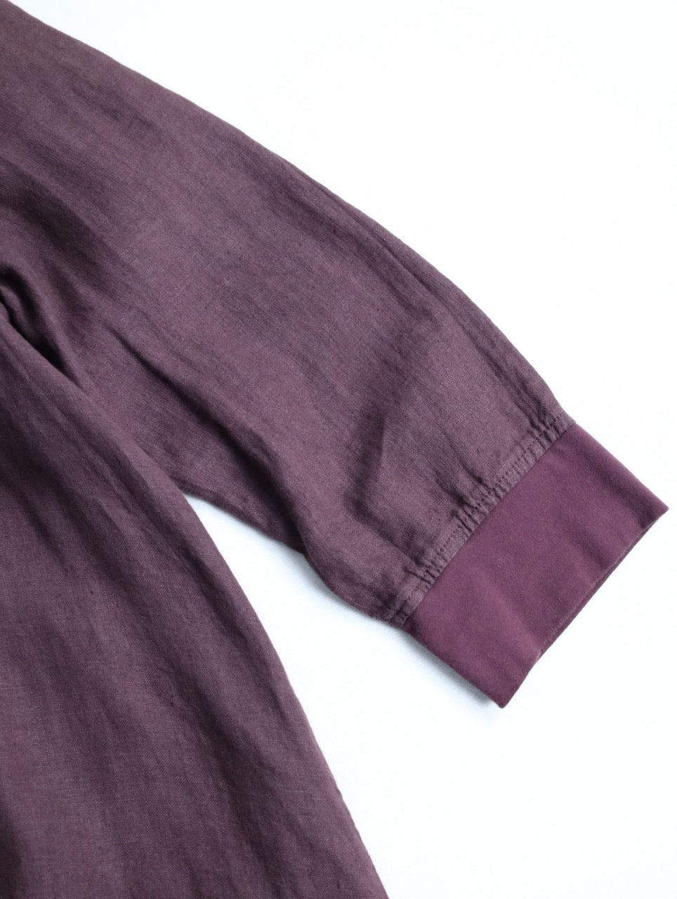FLAX linen rib long cutsew burgundy