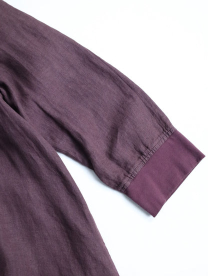 FLAX linen rib long cutsew burgundy