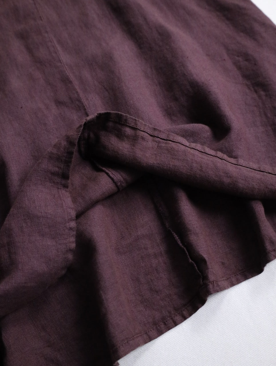 FLAX linen rib long cutsew burgundy