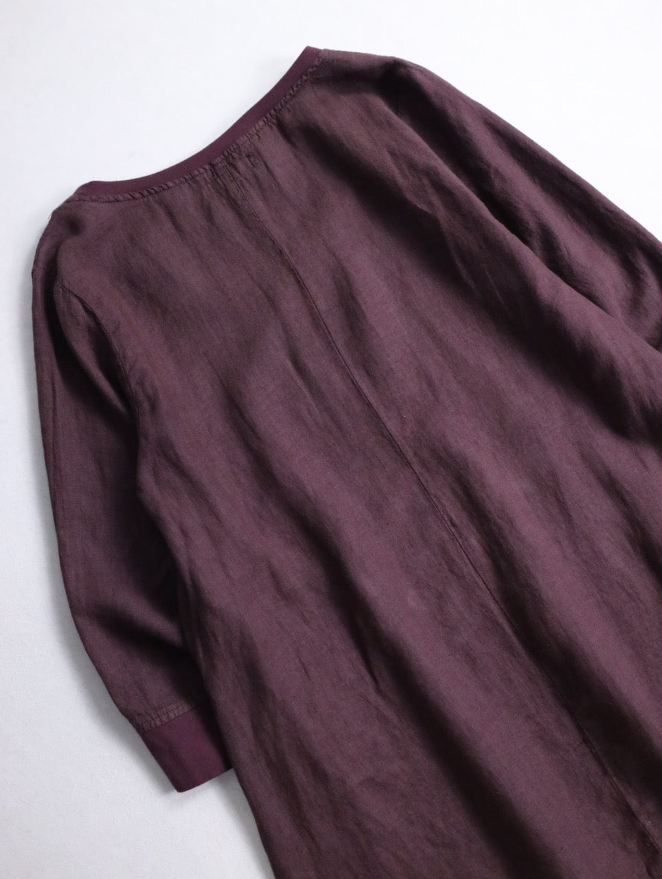 FLAX linen rib long cutsew burgundy