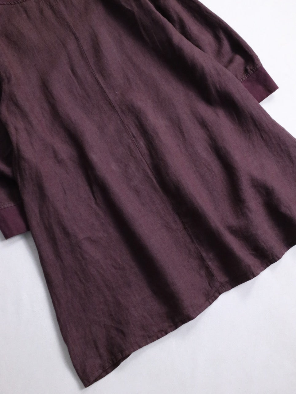 FLAX linen rib long cutsew burgundy