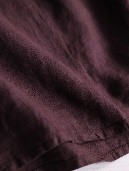 FLAX linen rib long cutsew burgundy