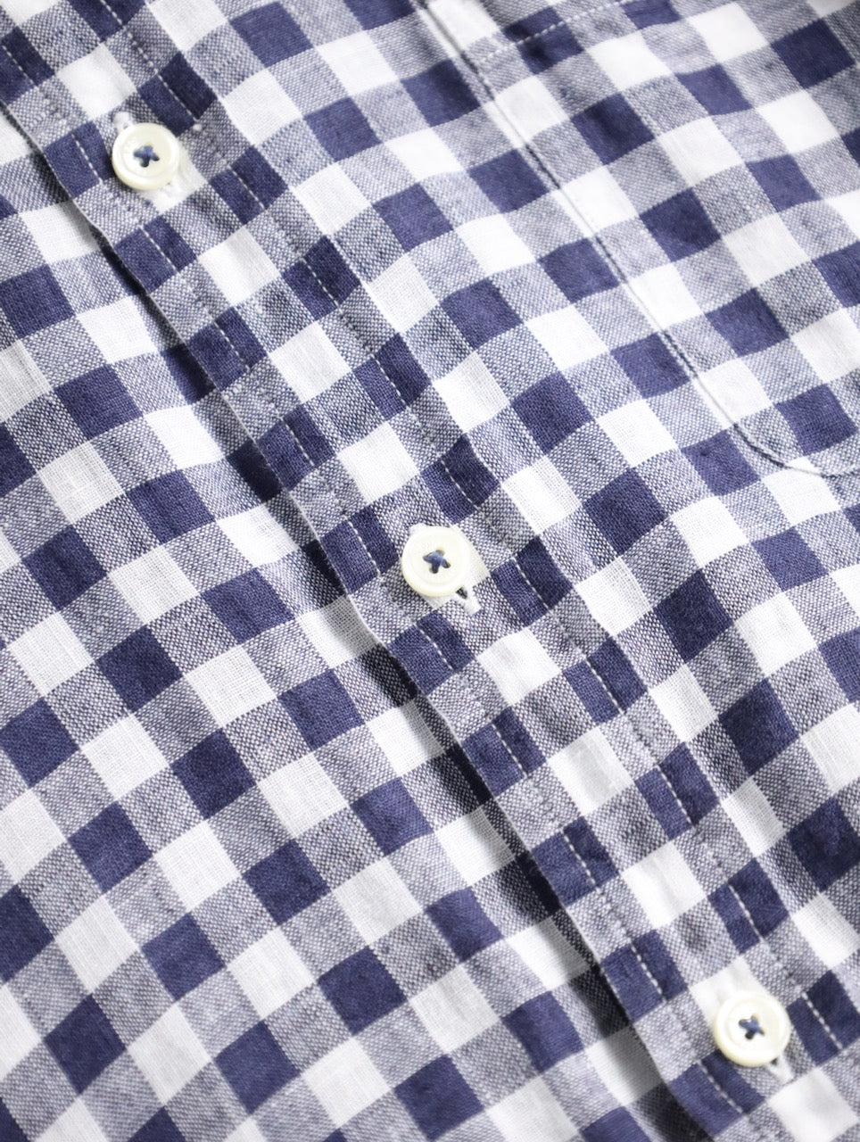 Brooks Brothers linen check shirt blue-white