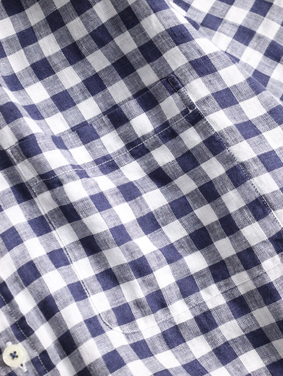 Brooks Brothers linen check shirt blue-white
