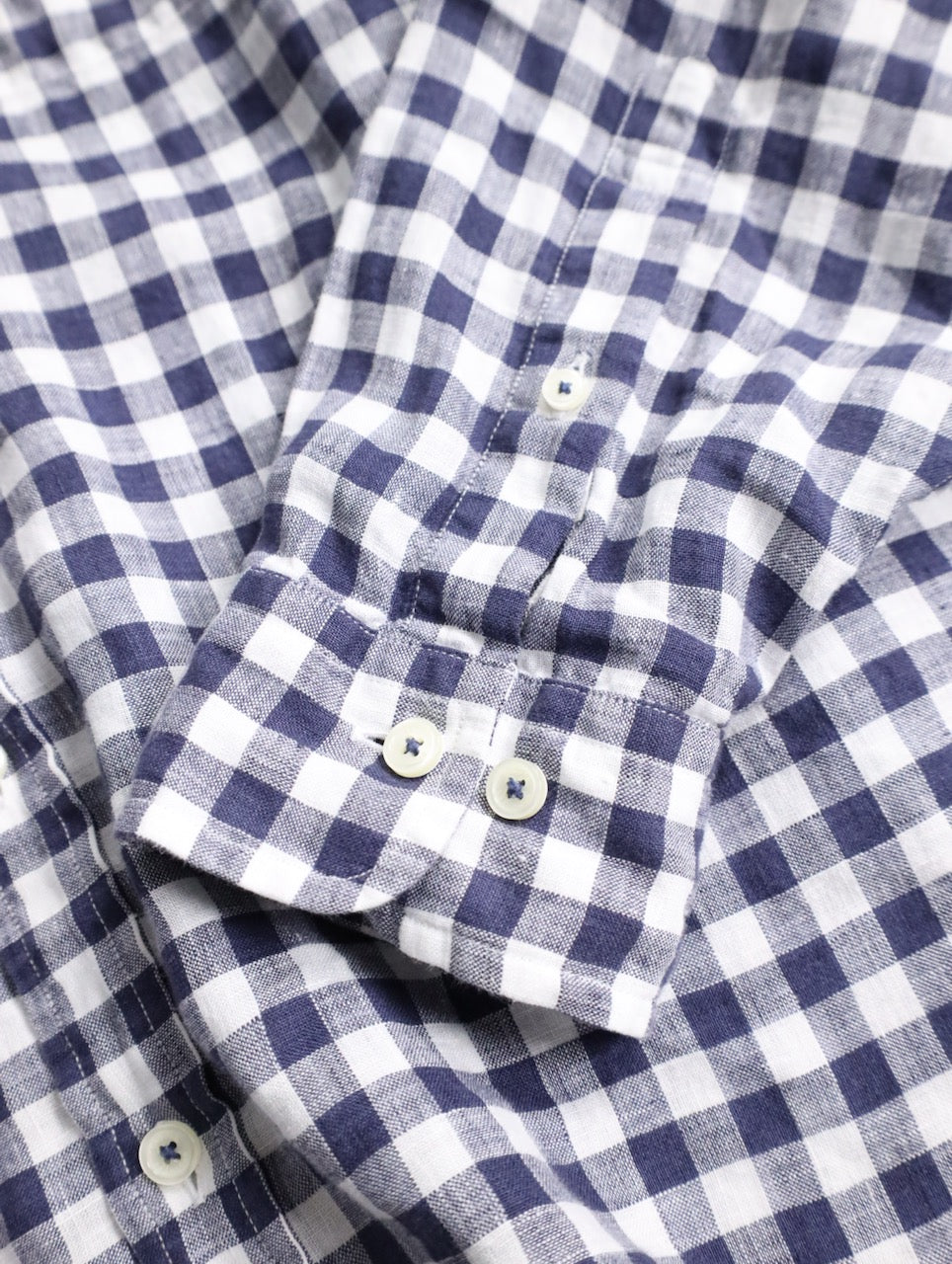 Brooks Brothers linen check shirt blue-white