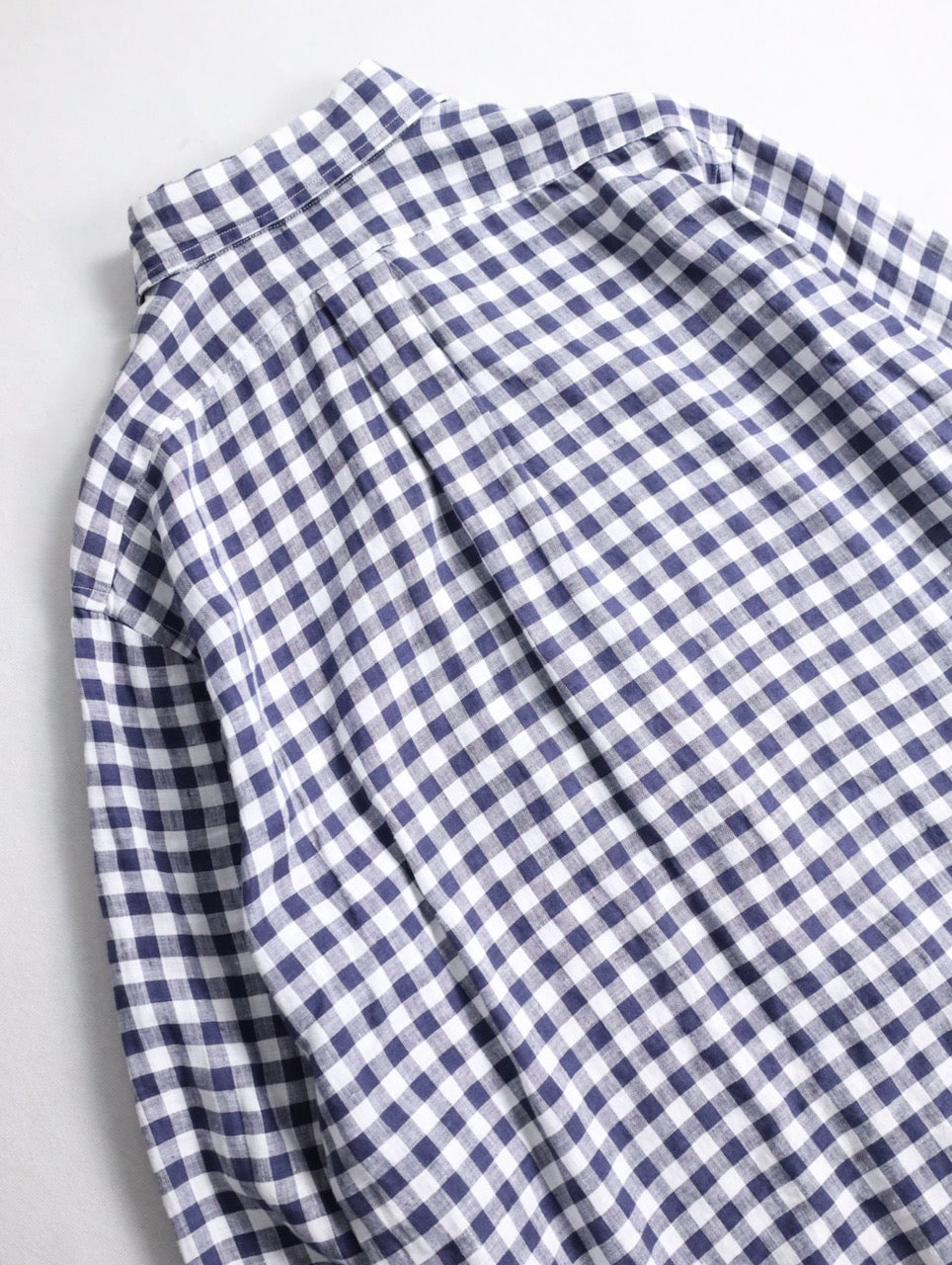 Brooks Brothers linen check shirt blue-white