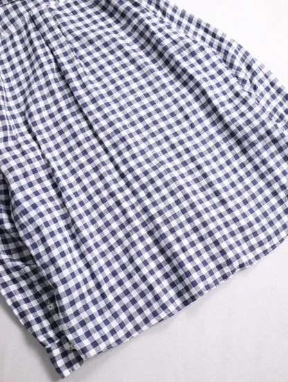 Brooks Brothers linen check shirt blue-white