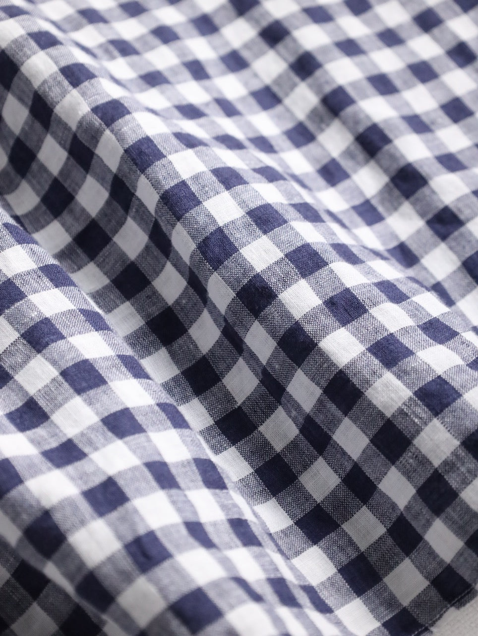Brooks Brothers linen check shirt blue-white
