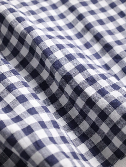 Brooks Brothers linen check shirt blue-white
