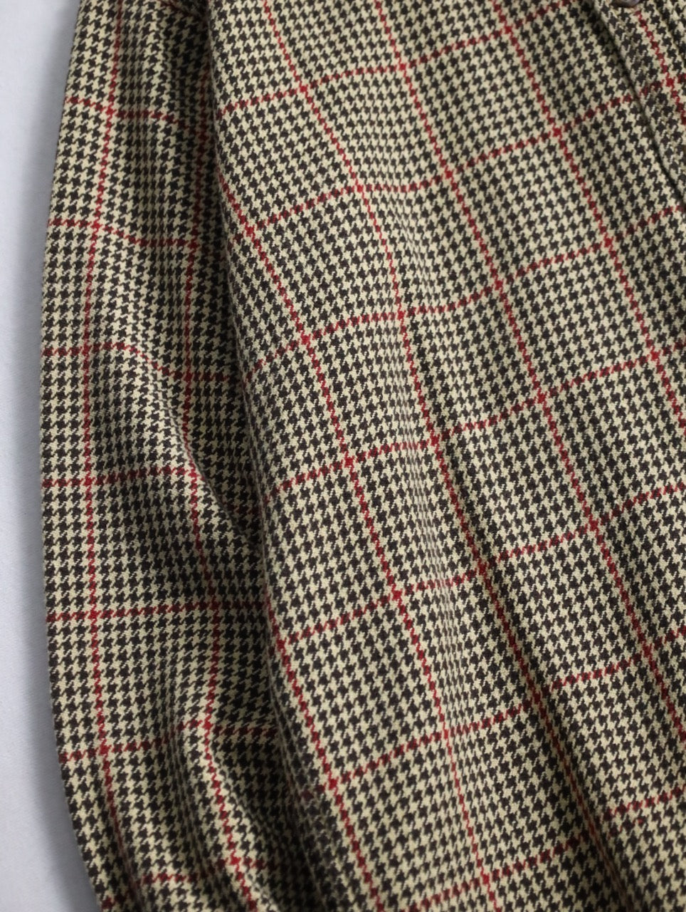 J.CREW houndtooht & check cotton shirt beige-black-red